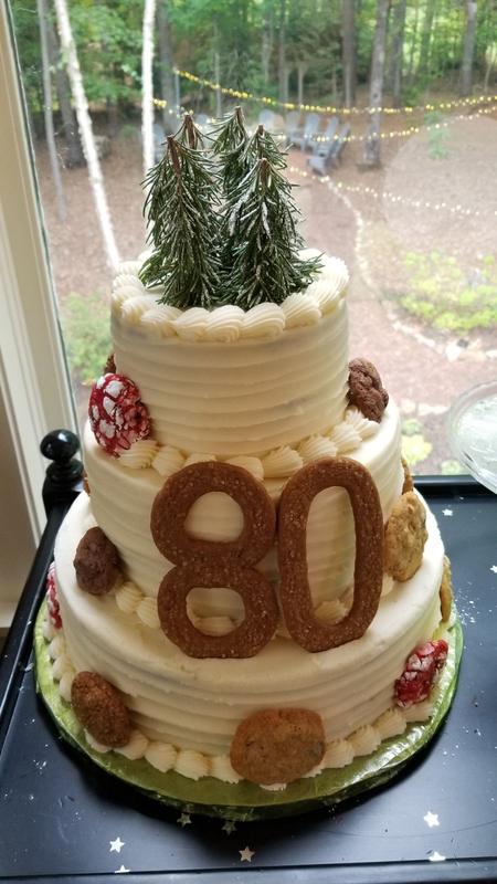 Tiered 80th birthday cake
