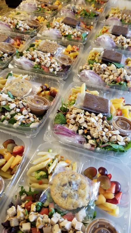 Individual boxed salads for a group lunch