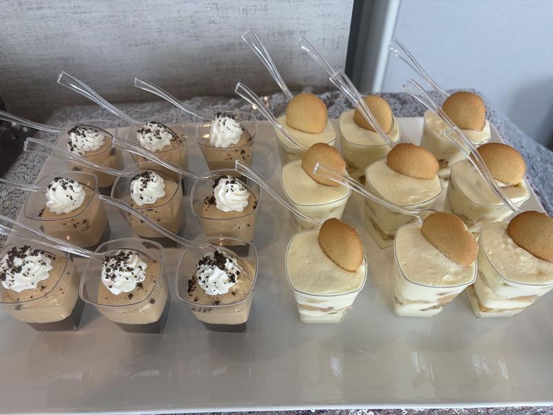 Display of individual dessert cups