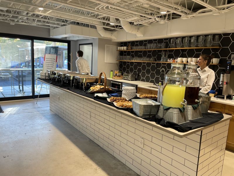 Catered buffet setup at an event