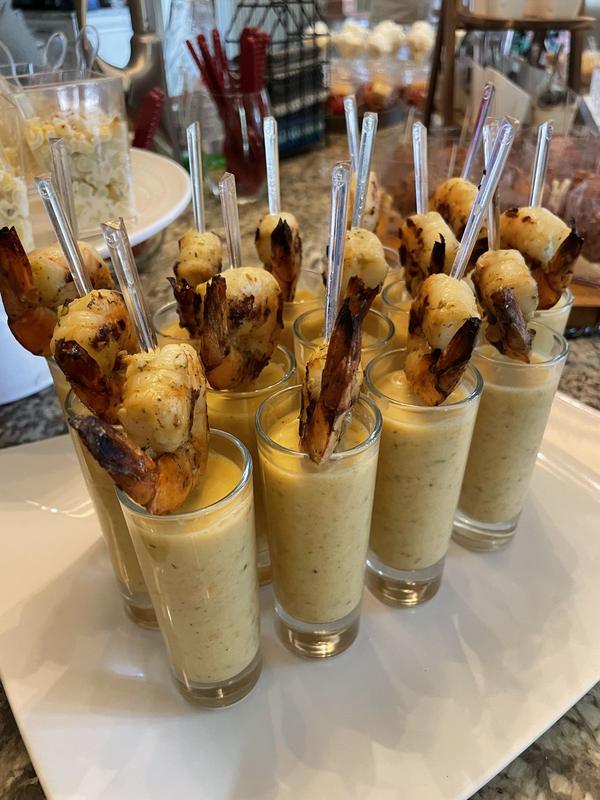 Shrimp shooters served in small glasses