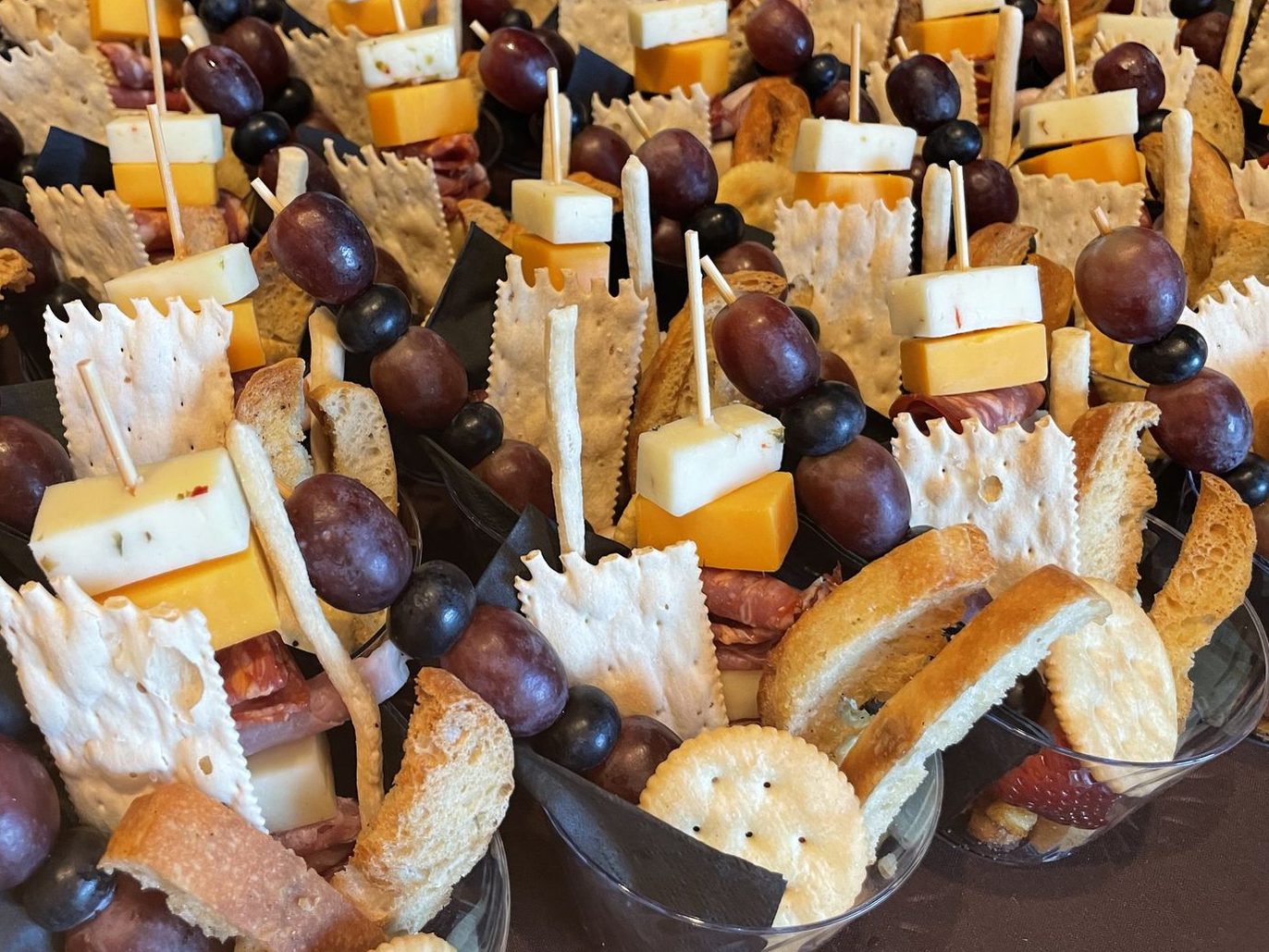 Individual charcuterie cups prepared by Chef Melissa